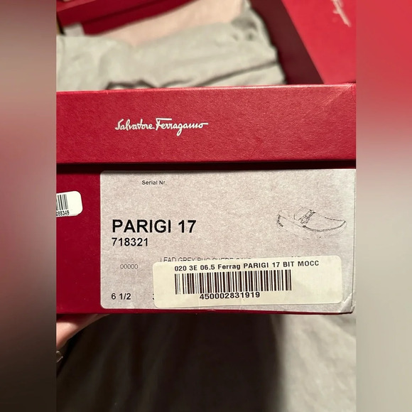 NIB Salvatore Ferragamo Gancini Bit Parigi Grey Loafers Drivers Moccasin 6.5 - Picture 9 of 9